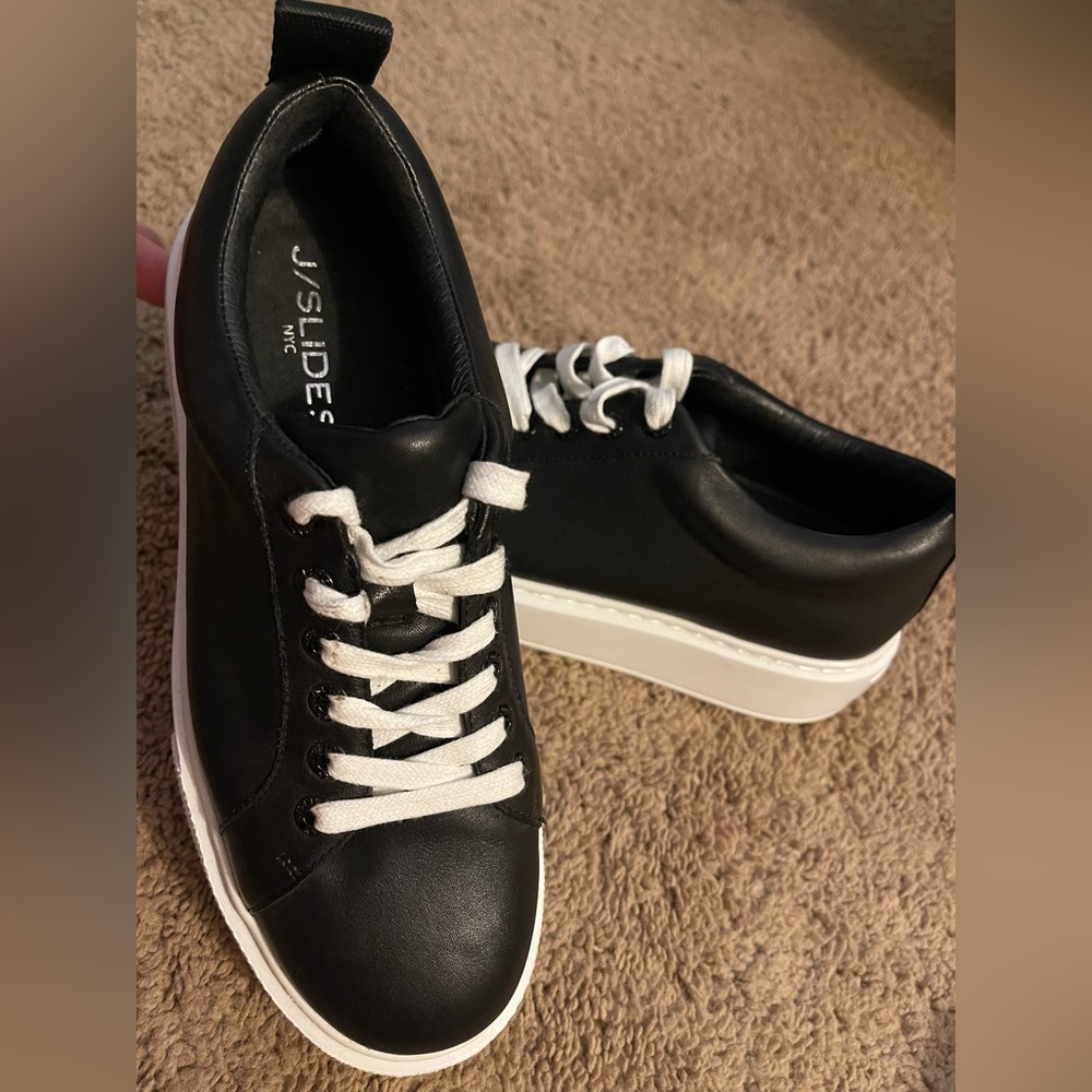 J/SLIDES Black Platform Sneaker Size 6.5